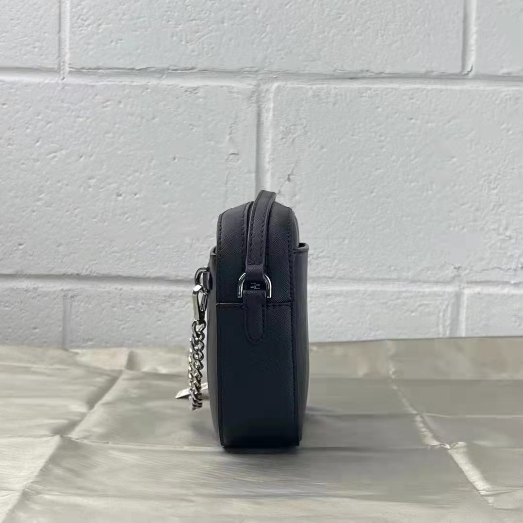 MICHAEL KORS 35T1STTC9L JET SET LARGE SAFFIANO LEATHER CROSSBODY BAG IN BLACK MICHAEL KORS 35T1STTC9L JET SET LARGE SAFFIANO LEATHER CROSSBODY BAG IN BLACK